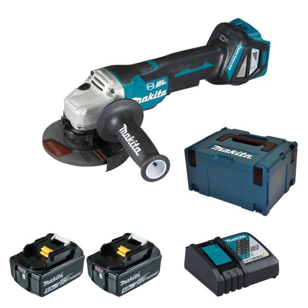 Makita DGA517RTJ 2 x 5,0Ah - Akku Winkelschleifer 18 V 125 mm