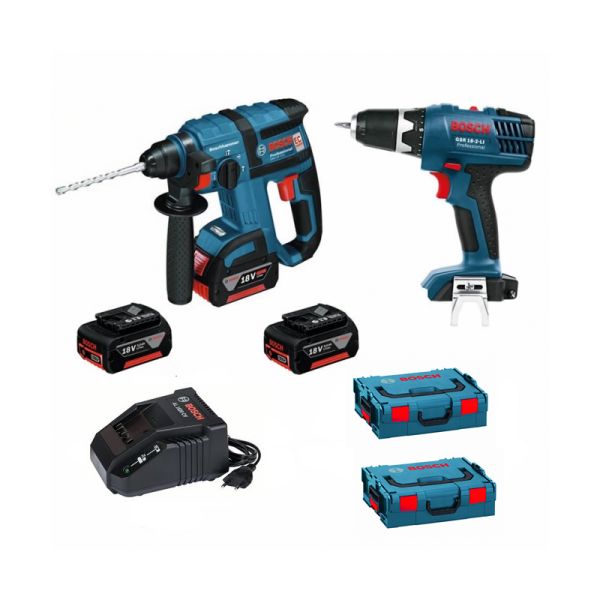 Bosch GBH 18 V-EC+ GSR 18-2-LI 3 x 4,0 Ah in 2 x L-Boxx Gr. 2 - Akku Bohrhammer