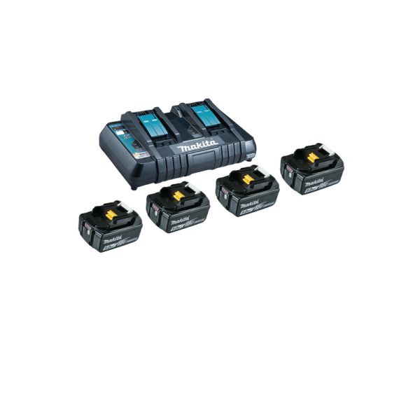 Makita Power-Source Kit 18V 5,0 Ah 199483-0 ( 4 x 5,0 Ah + Doppellader DC18RD )