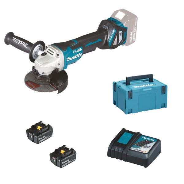 Makita DGA517RGJ 2 x 6,0Ah - Akku Winkelschleifer 18 V 125 mm