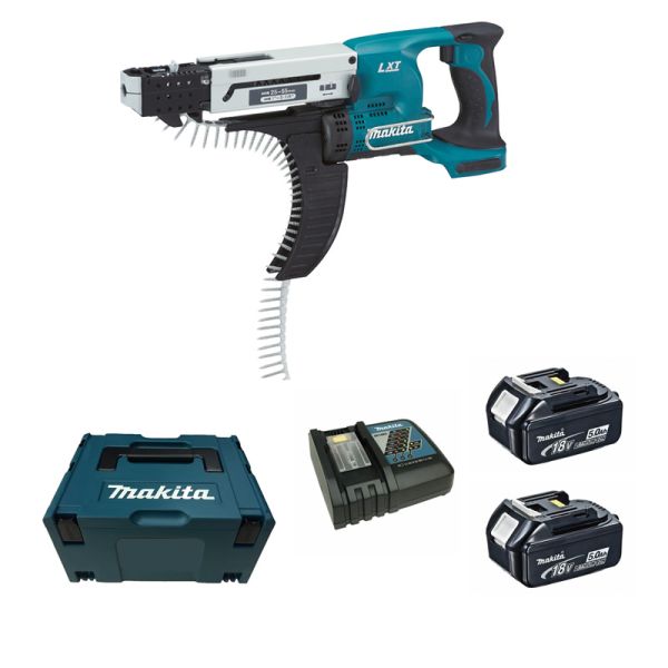 Makita DFR550RTJ 2 x 5,0 Ah - Akku Magazinschrauber 18 V