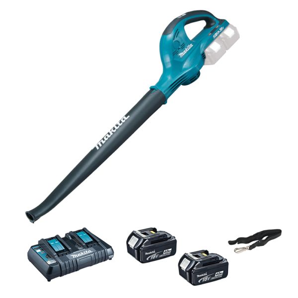 Makita DUB361PM2 2 x 4,0 Ah + Doppel-Schnellladegerät - Akku Gebläse 2 x 18 V