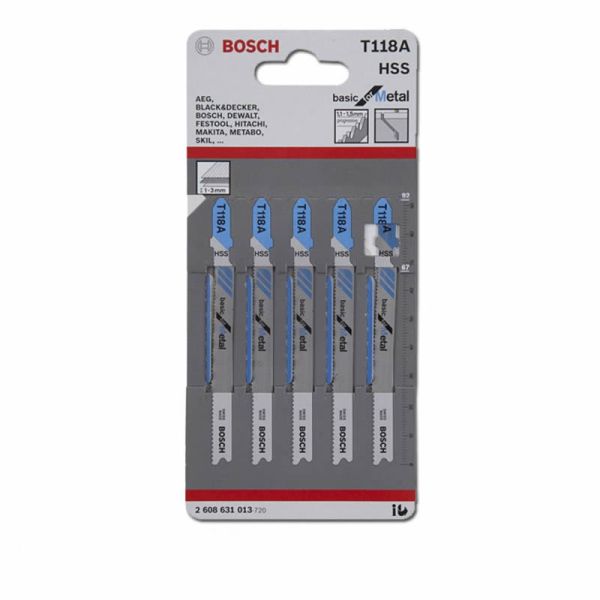 BOSCH Stichsägeblätter Metall 5 x T118A HSS