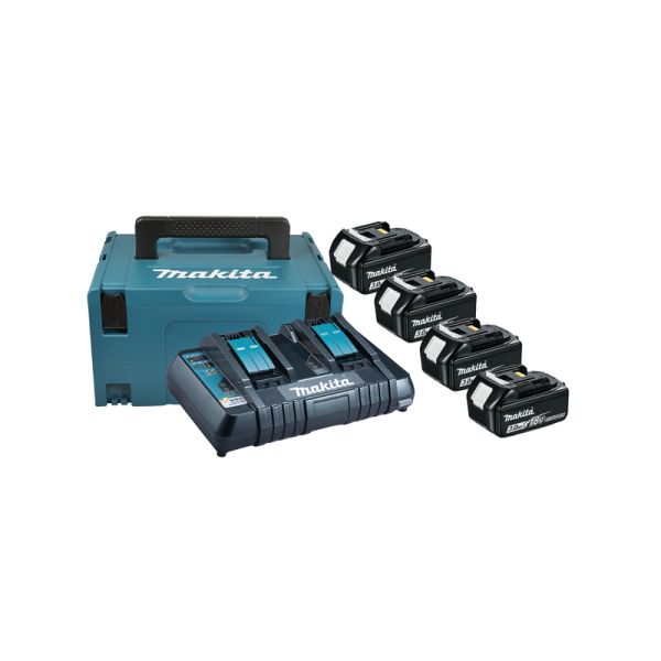 Makita Power-Source Kit 18V 197720-6 ( 4 x 3,0 Ah + DC18RD + Makpac )