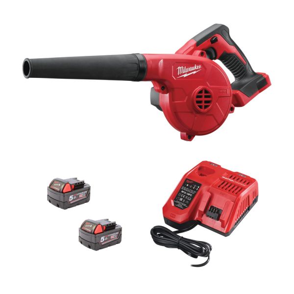 Milwaukee M18 BBL-502 2 x 5,0 Ah + Ladegerät - M18™ Akku-Gebläse 18 V