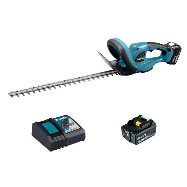 Makita DUH523RT2 2 x 5,0 Ah BL1850 + DC18RC - Akku Heckenschere 18 V