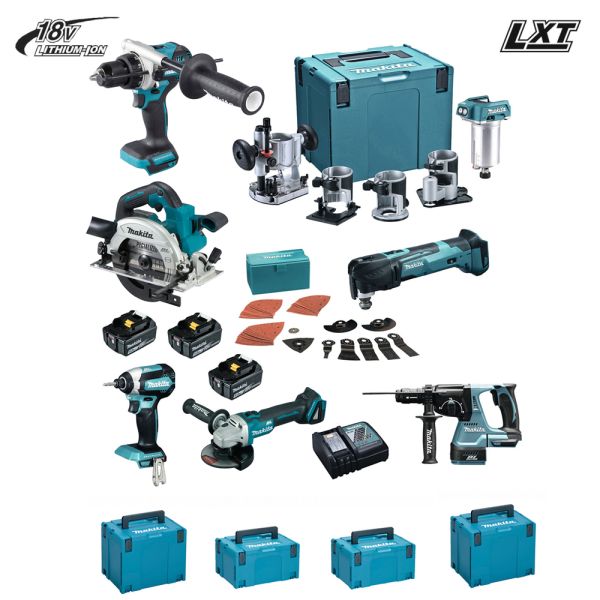 Makita Kit V 18V ( DGA506 DHR243 DHS680 DHP486 DTD153 DTM51 DRT50 )