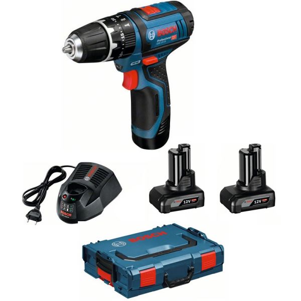 Bosch GSB 12V-15 2 x 4,0 Ah + L-Boxx - Akku Schlagbohrschrauber