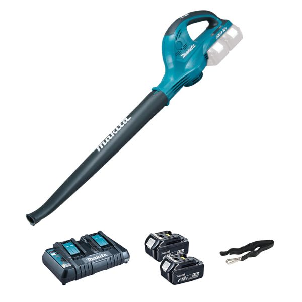 Makita DUB361PT2 2 x 5,0 Ah + Doppel-Schnellladegerät - Akku Gebläse 2 x 18 V