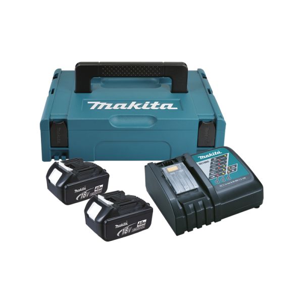 Makita Power-Source Kit 4,0 Ah 2 x BL1840 + DC18RC Schnellladegerät 196866-5